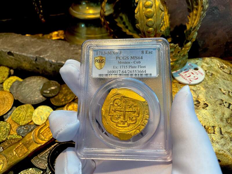 Mexico 8 Escudos 1713 "1715 Fleet Shipwreck" PCGS 64 7