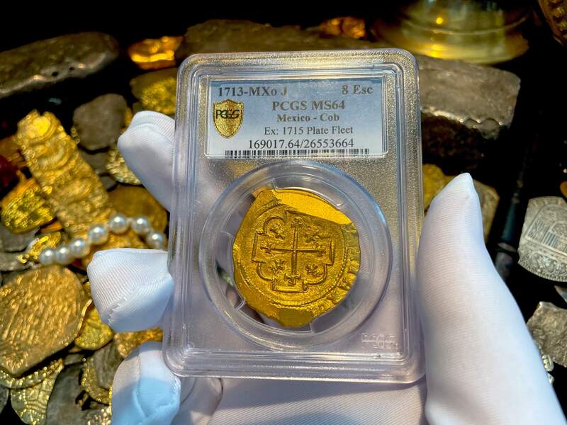 Mexico 8 Escudos 1713 "1715 Fleet Shipwreck" PCGS 64 8
