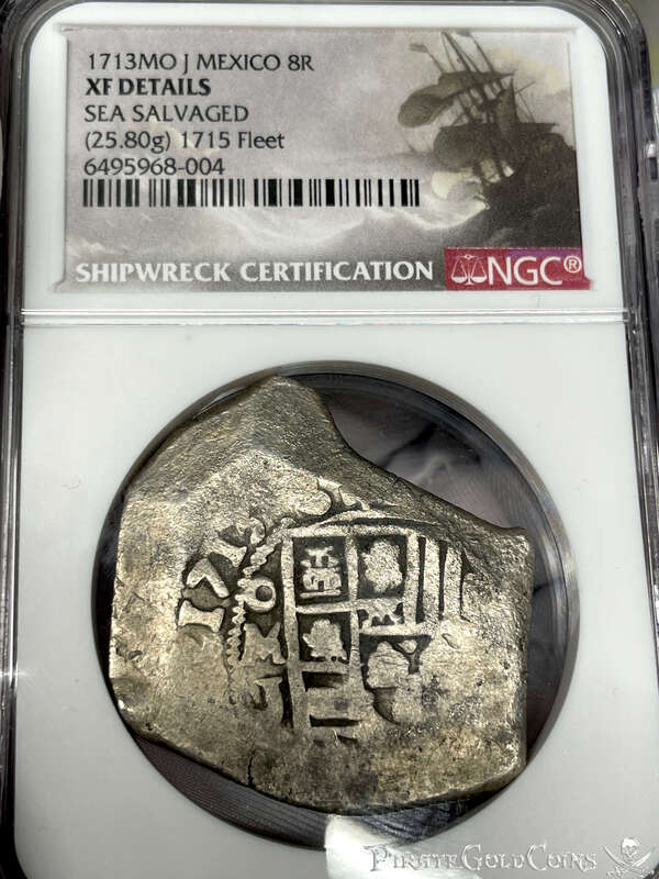 Mexico 8 Reales 1713 "Dated - 1715 Fleet Shipwreck" NGC XF 2