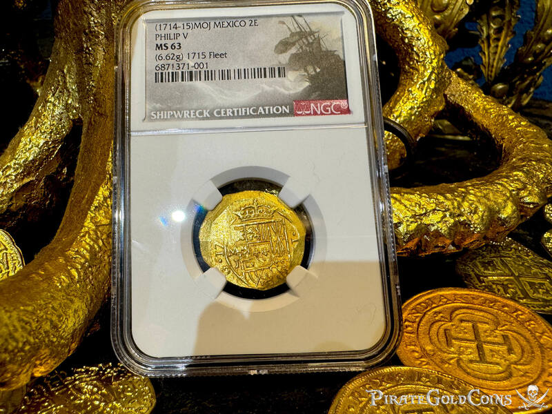 Mexico 2 Escudos 1714-15 "1715 Fleet Shipwreck" NGC 63 4