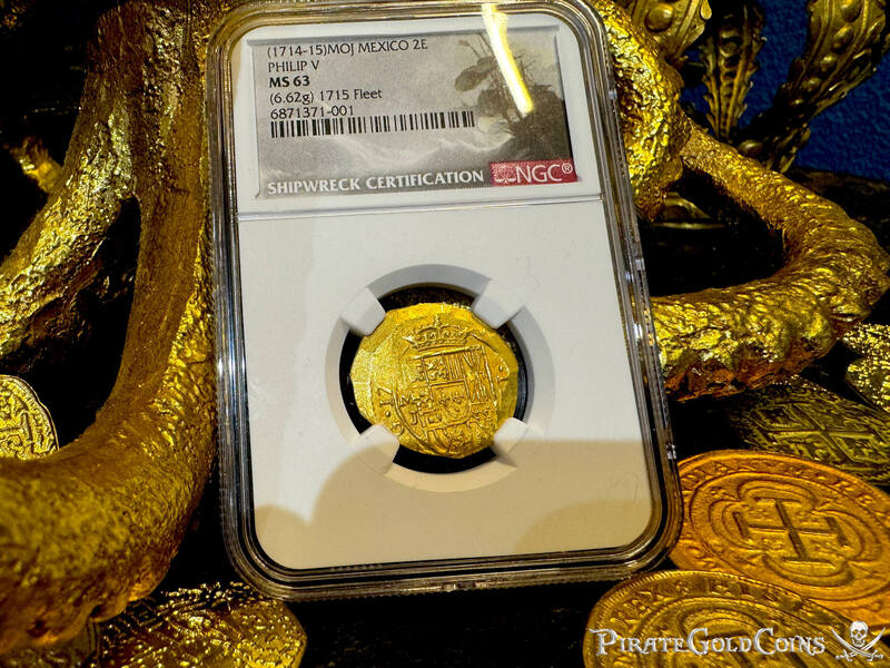 Mexico 2 Escudos 1714-15 "1715 Fleet Shipwreck" NGC 63 10