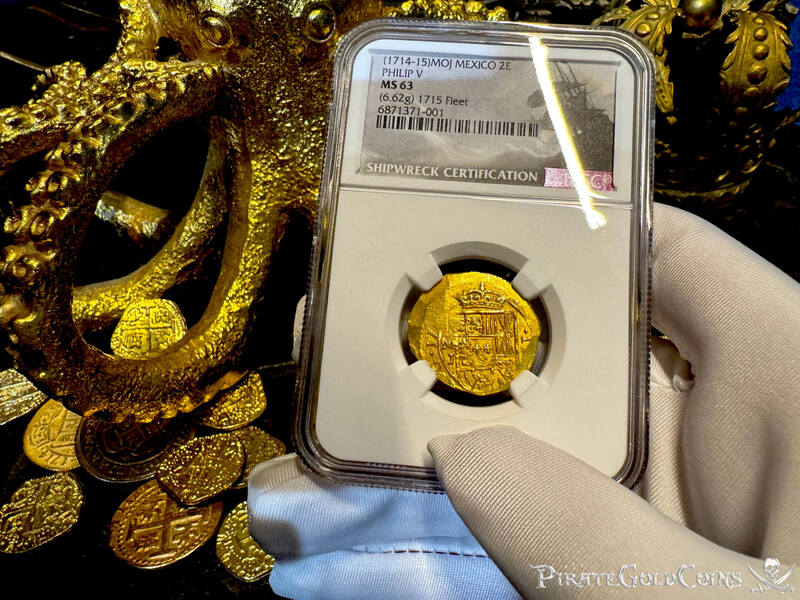 Mexico 2 Escudos 1714-15 "1715 Fleet Shipwreck" NGC 63 3