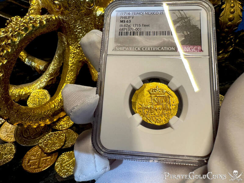 Mexico 2 Escudos 1714-15 "1715 Fleet Shipwreck" NGC 63 9