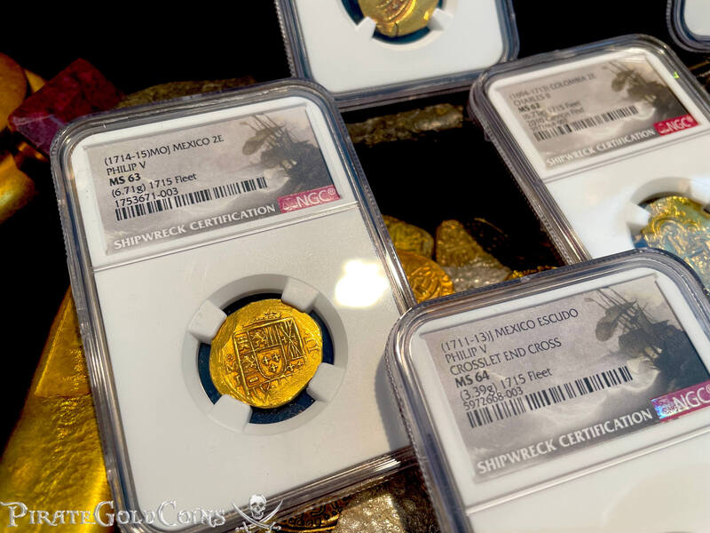 Mexico 2 Escudos 1714-15 "From 1715 Fleet Shipwreck" NGC 63 10