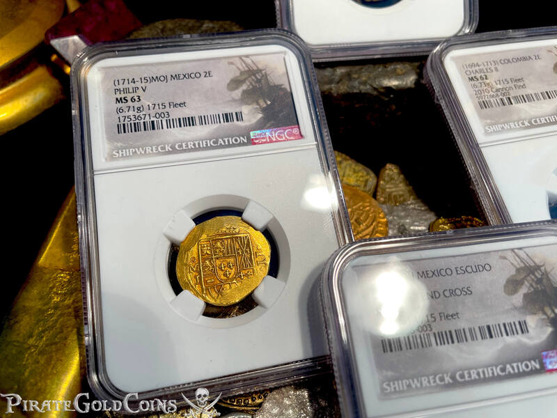 Mexico 2 Escudos 1714-15 "From 1715 Fleet Shipwreck" NGC 63 12