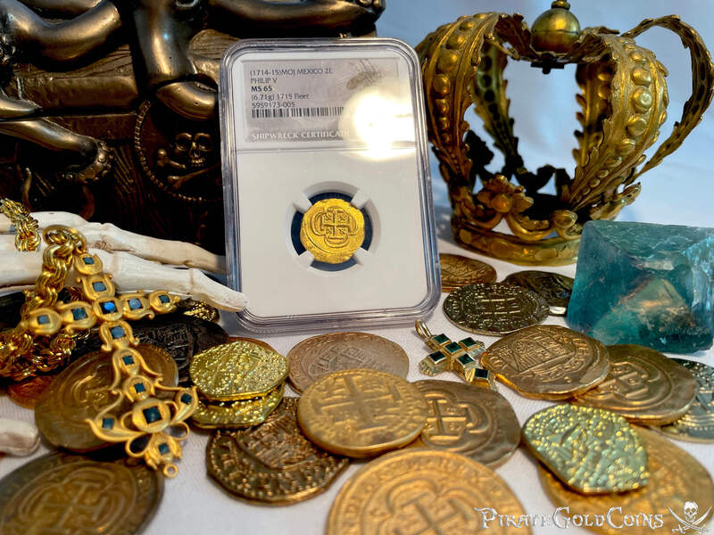 Mexico 2 Escudos 1714-15 "1715 Fleet Shipwreck" NGC 65 7