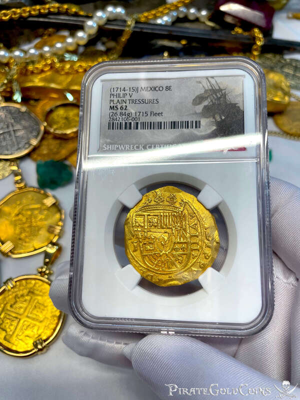 Mexico 8 Escudos 1714-1715 "1715 Fleet Shipwreck" NGC 62 2