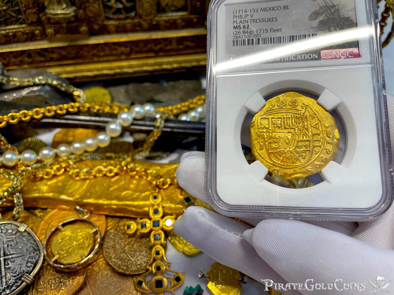Mexico 8 Escudos 1714-1715 "1715 Fleet Shipwreck" NGC 62 5
