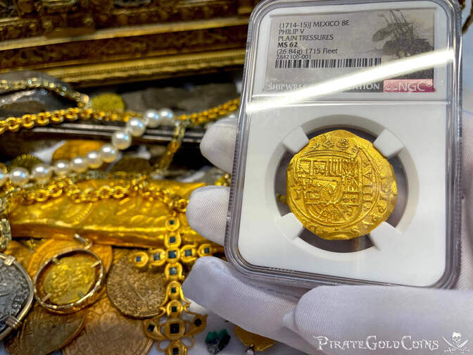 Mexico 8 Escudos 1714-1715 "1715 Fleet Shipwreck" NGC 62