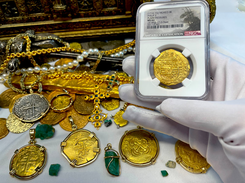 Mexico 8 Escudos 1714-1715 "1715 Fleet Shipwreck" NGC 62 8