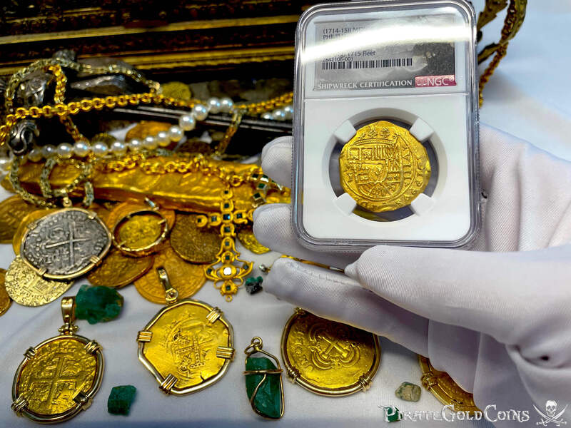 Mexico 8 Escudos 1714-1715 "1715 Fleet Shipwreck" NGC 62 9