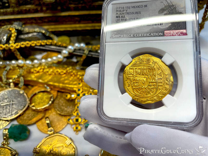 Mexico 8 Escudos 1714-1715 "1715 Fleet Shipwreck" NGC 62 10