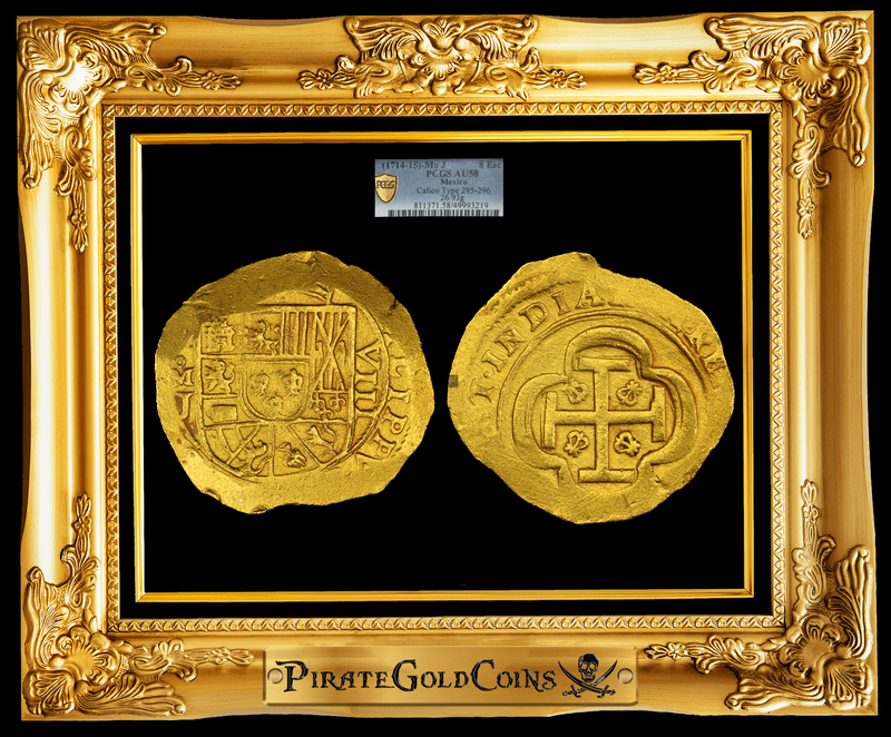 Mexico 8 Escudos 1714-15 "1715 Fleet Shipwreck" PCGS 58 5