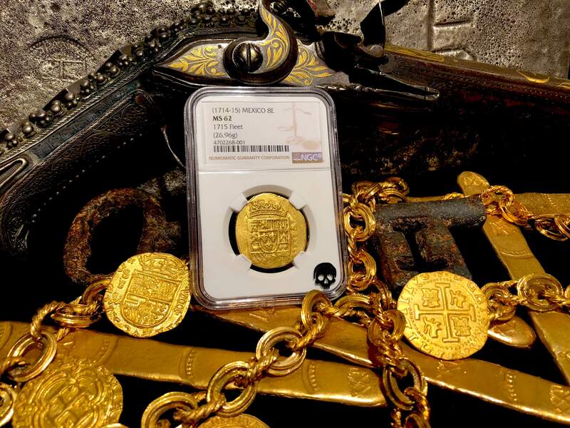 Mexico 8 Escudos 1714-15 "1715 Plate Fleet Shipwreck" NGC 62 6