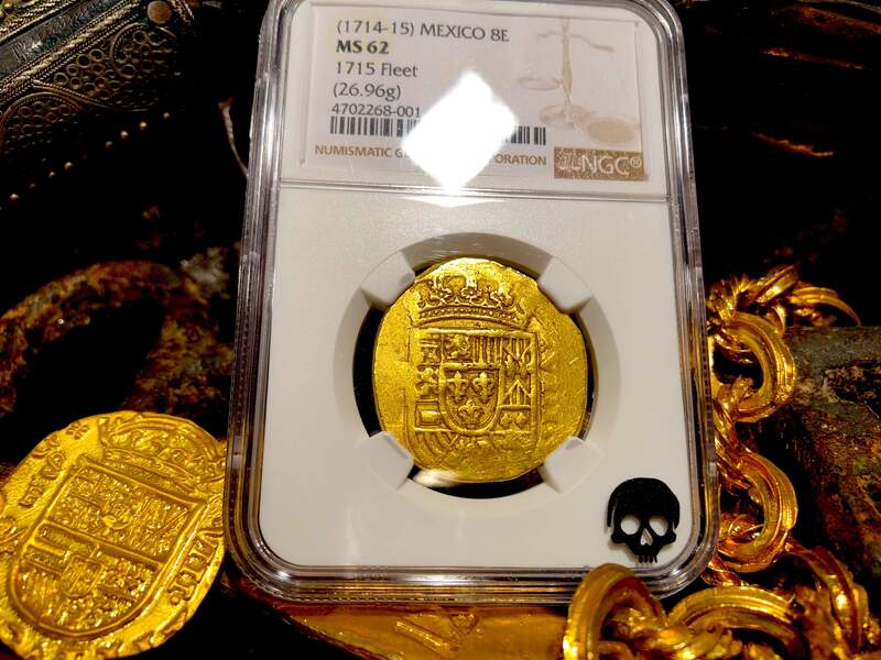 Mexico 8 Escudos 1714-15 "1715 Plate Fleet Shipwreck" NGC 62 7