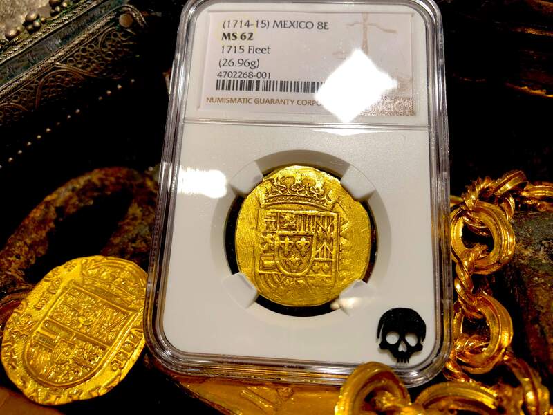 Mexico 8 Escudos 1714-15 "1715 Plate Fleet Shipwreck" NGC 62 8