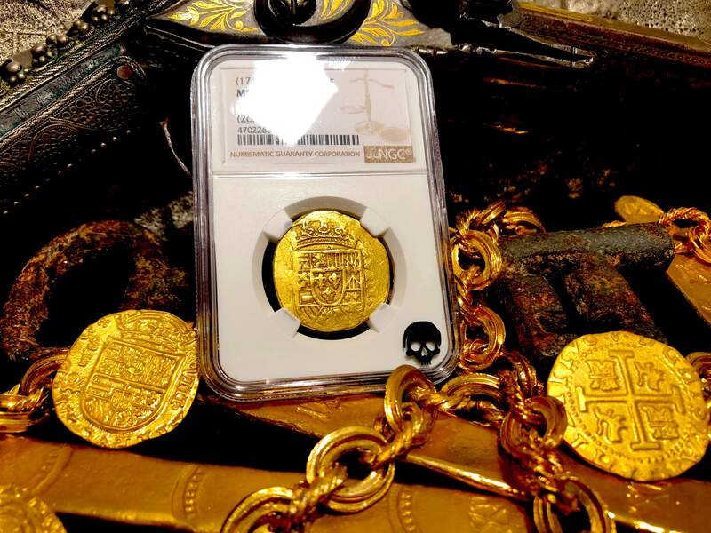 Mexico 8 Escudos 1714-15 "1715 Plate Fleet Shipwreck" NGC 62 9