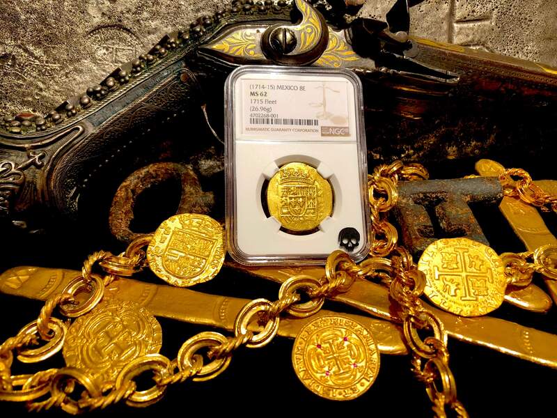 Mexico 8 Escudos 1714-15 "1715 Plate Fleet Shipwreck" NGC 62 10