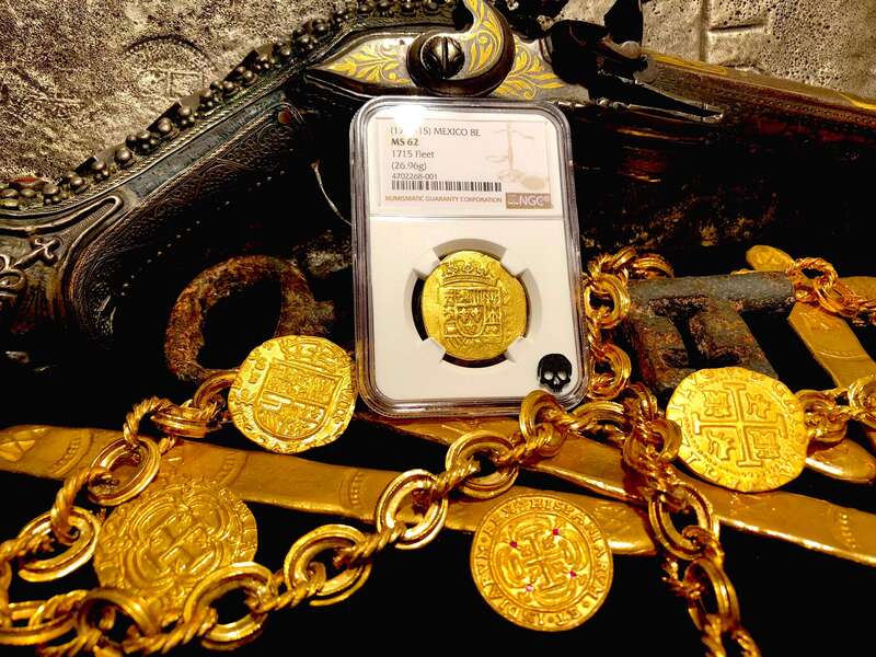 Mexico 8 Escudos 1714-15 "1715 Plate Fleet Shipwreck" NGC 62 11