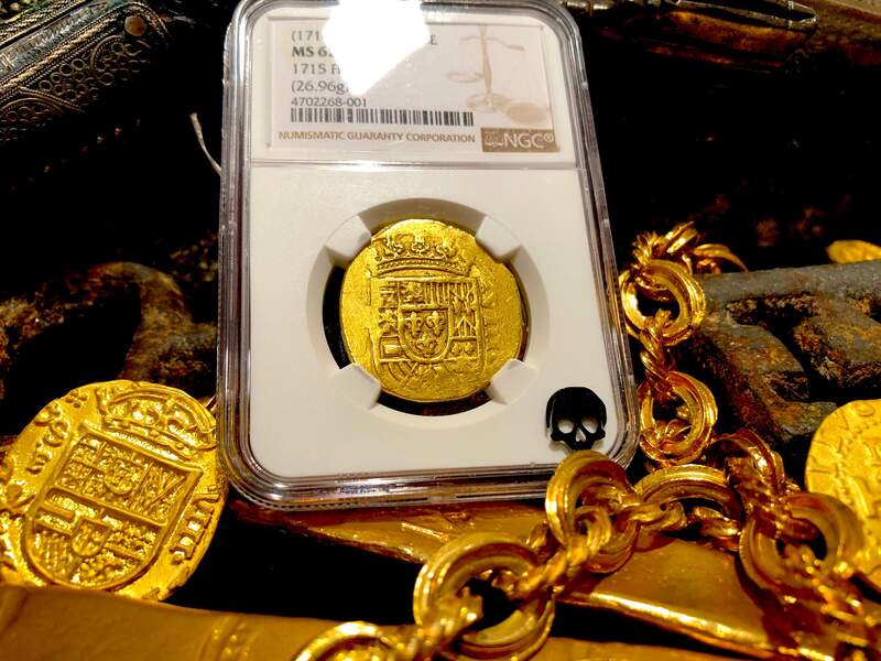 Mexico 8 Escudos 1714-15 "1715 Plate Fleet Shipwreck" NGC 62 21