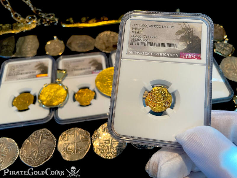 Mexico 1 Escudo 1714 "1715 Fleet Shipwreck" NGC 61 3