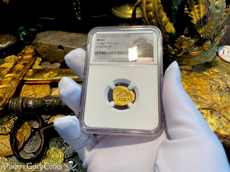 Mexico 1 Escudo 1714 "1715 Fleet Shipwreck" NGC 64 6