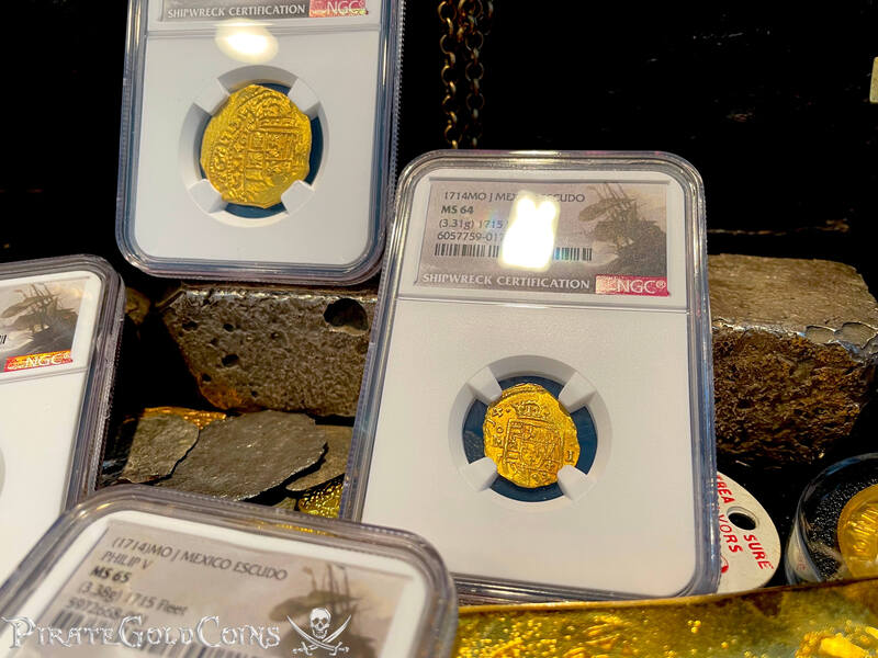 Mexico 1 Escudo 1714 "From 1715 Fleet Shipwreck" NGC 64 2