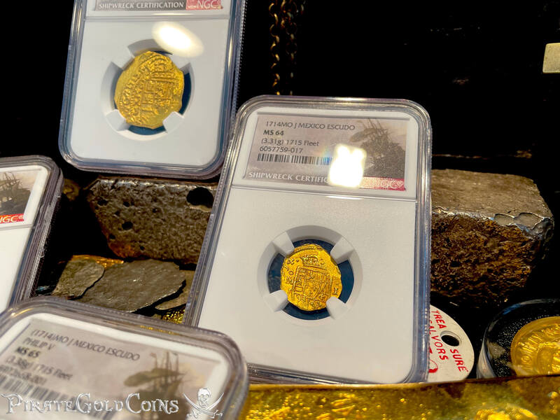 Mexico 1 Escudo 1714 "From 1715 Fleet Shipwreck" NGC 64 3
