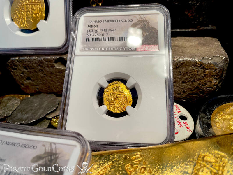 Mexico 1 Escudo 1714 "From 1715 Fleet Shipwreck" NGC 64 5