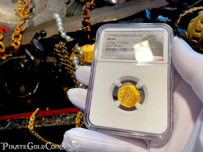 Mexico 1 Escudo 1714 "From 1715 Fleet Shipwreck" NGC 64 10