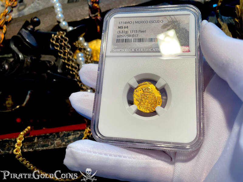 Mexico 1 Escudo 1714 "From 1715 Fleet Shipwreck" NGC 64 11