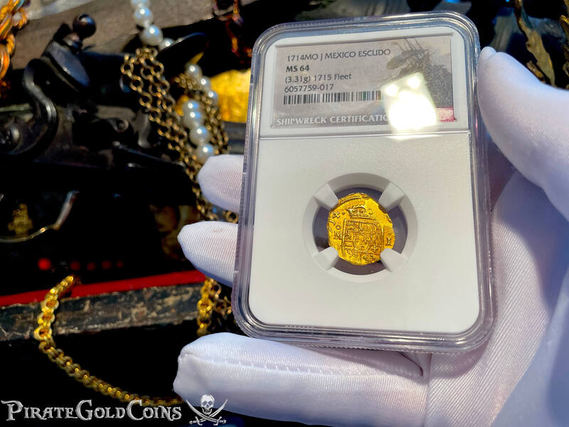 Mexico 1 Escudo 1714 "From 1715 Fleet Shipwreck" NGC 64 12