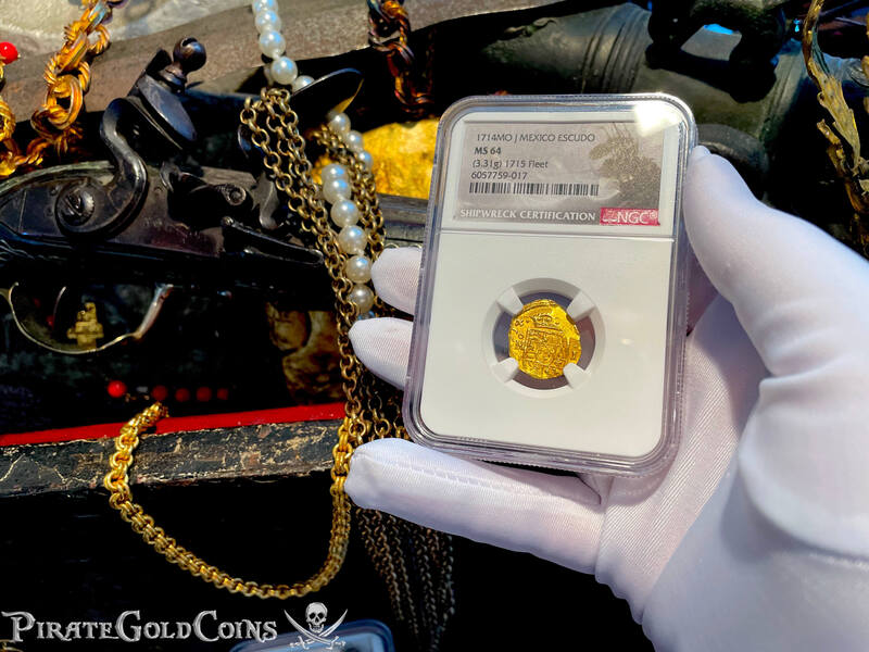 Mexico 1 Escudo 1714 "From 1715 Fleet Shipwreck" NGC 64 14