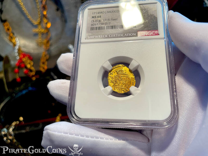 Mexico 1 Escudo 1714 "From 1715 Fleet Shipwreck" NGC 64 16