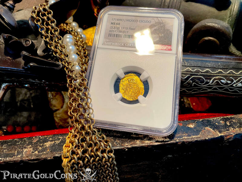 Mexico 1 Escudo 1714 "From 1715 Fleet Shipwreck" NGC 64 17