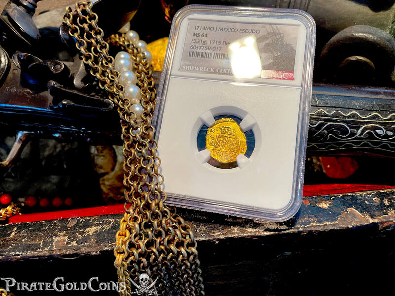 Mexico 1 Escudo 1714 "From 1715 Fleet Shipwreck" NGC 64 19