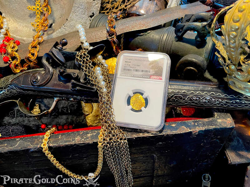 Mexico 1 Escudo 1714 "From 1715 Fleet Shipwreck" NGC 64 21