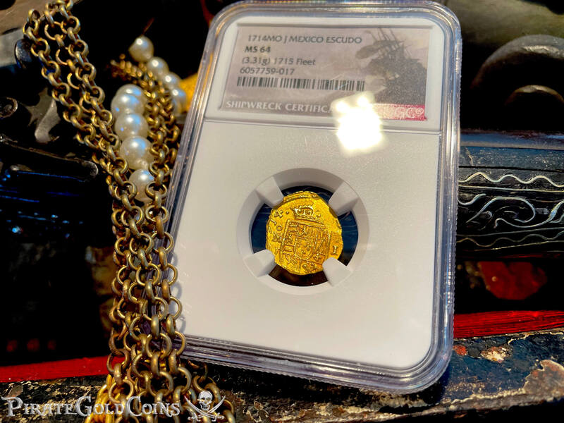 Mexico 1 Escudo 1714 "From 1715 Fleet Shipwreck" NGC 64 23