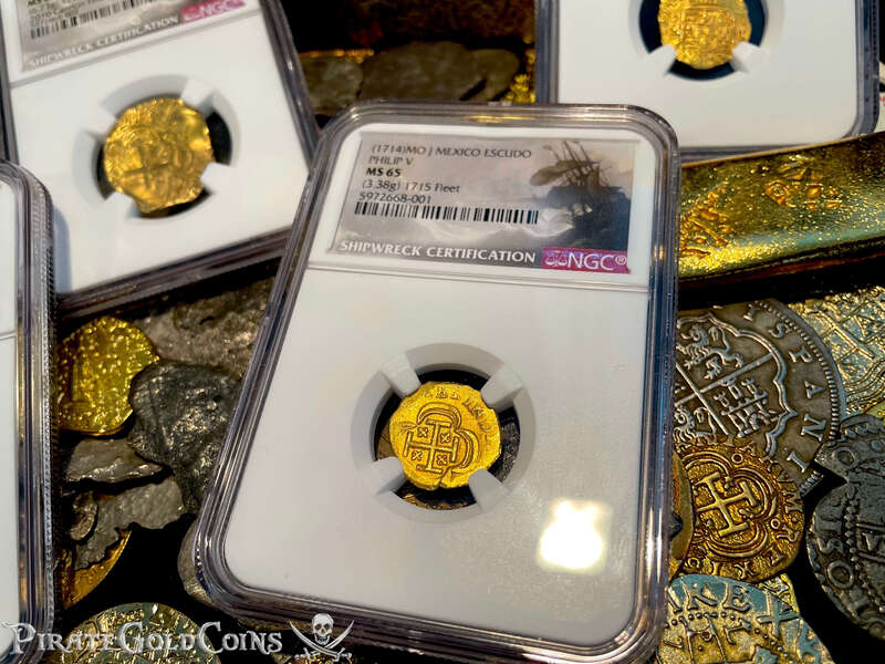 Mexico 1 Escudo 1714 "1715 Plate Fleet Shipwreck" NGC 65 2