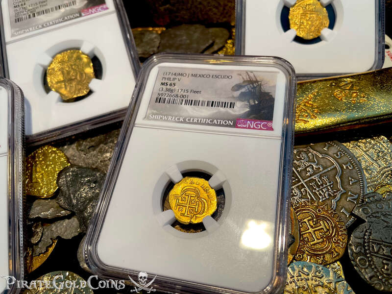 Mexico 1 Escudo 1714 "1715 Plate Fleet Shipwreck" NGC 65 3