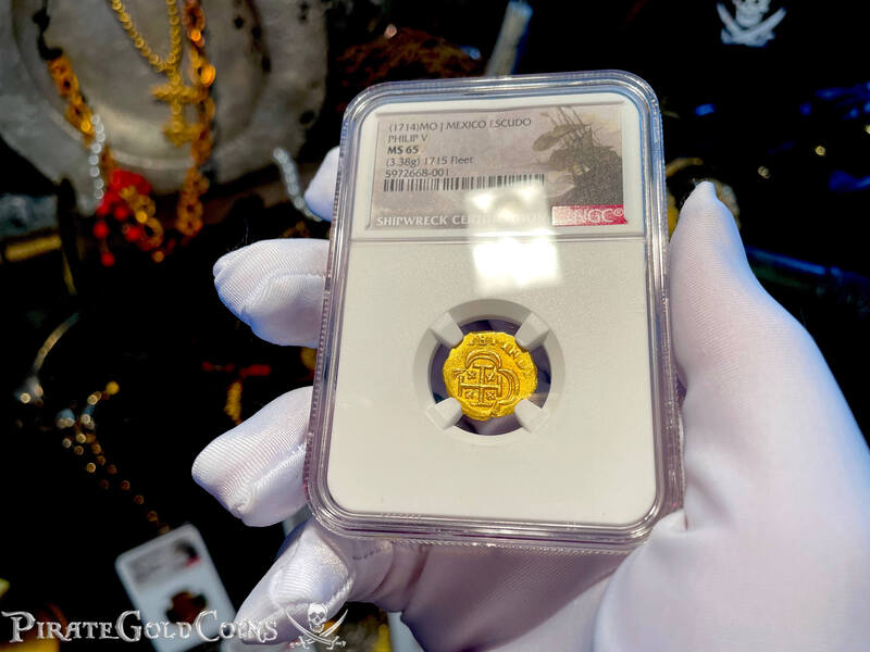 Mexico 1 Escudo 1714 "1715 Plate Fleet Shipwreck" NGC 65