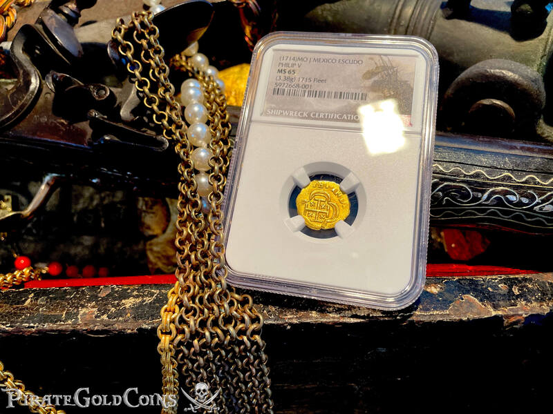 Mexico 1 Escudo 1714 "1715 Plate Fleet Shipwreck" NGC 65 9