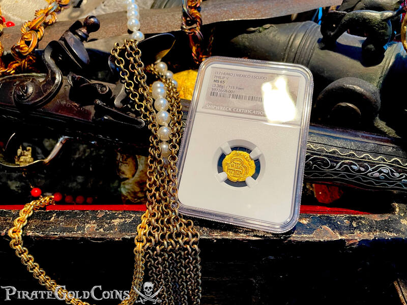 Mexico 1 Escudo 1714 "1715 Plate Fleet Shipwreck" NGC 65 12