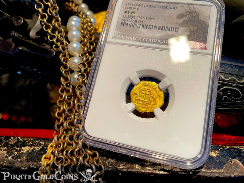 Mexico 1 Escudo 1714 "1715 Plate Fleet Shipwreck" NGC 65 13