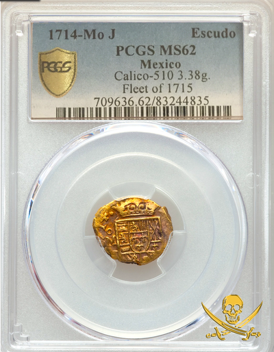 Mexico  1 Escudo  1714  "Dated! 1715 Plate Fleet Shipwreck"  PCGS 62 2