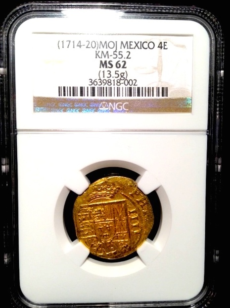 Mexico 4 Escudos 1714-20 NGC 62