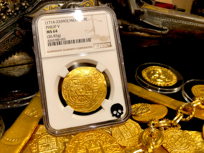 Mexico 8 Escudos 1714 "1715 Plate Fleet Shipwreck- Now Designated" NGC 64 6