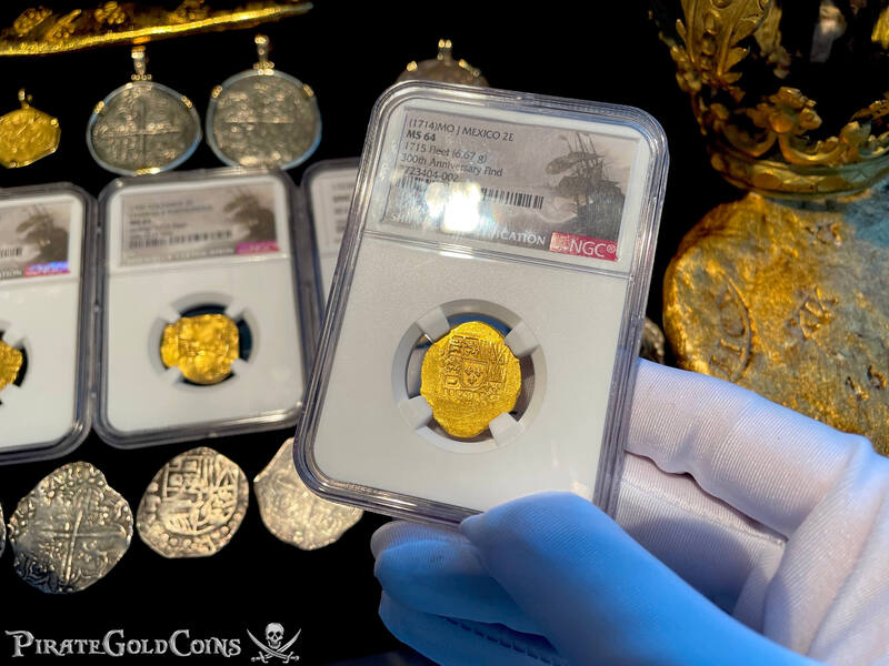 Mexico 2 Escudos 1714 "300th Anniversary- 1715 Fleet Shipwreck" NGC 64 2