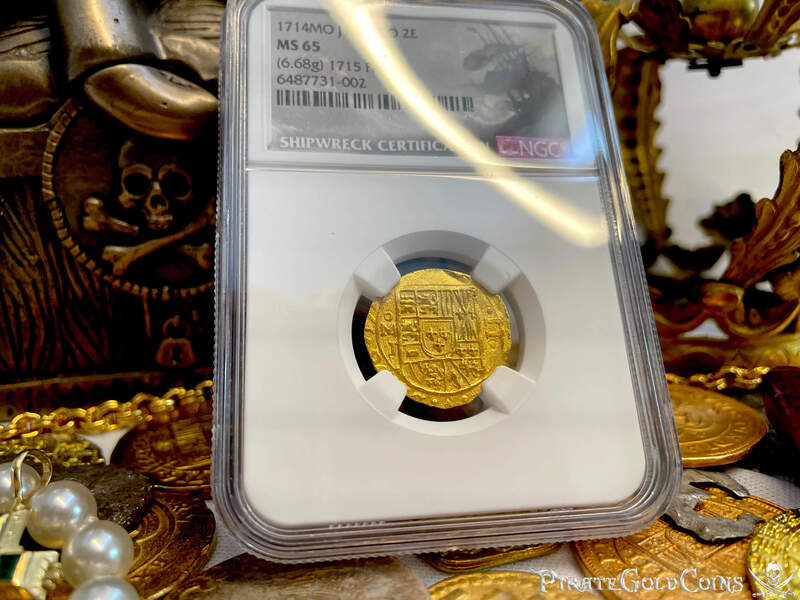 Mexico 2 Escudos 1714 "Dated! 1715 Fleet Shipwreck" NGC 65! 4
