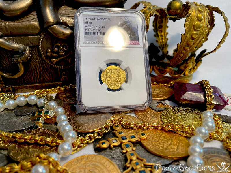 Mexico 2 Escudos 1714 "Dated! 1715 Fleet Shipwreck" NGC 65! 8